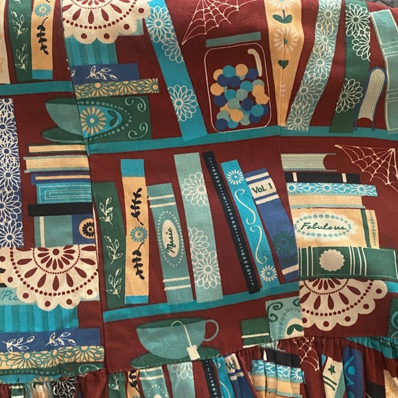 Lindy Bop Red and Blue Book Print Dress - Picture 7 of 7